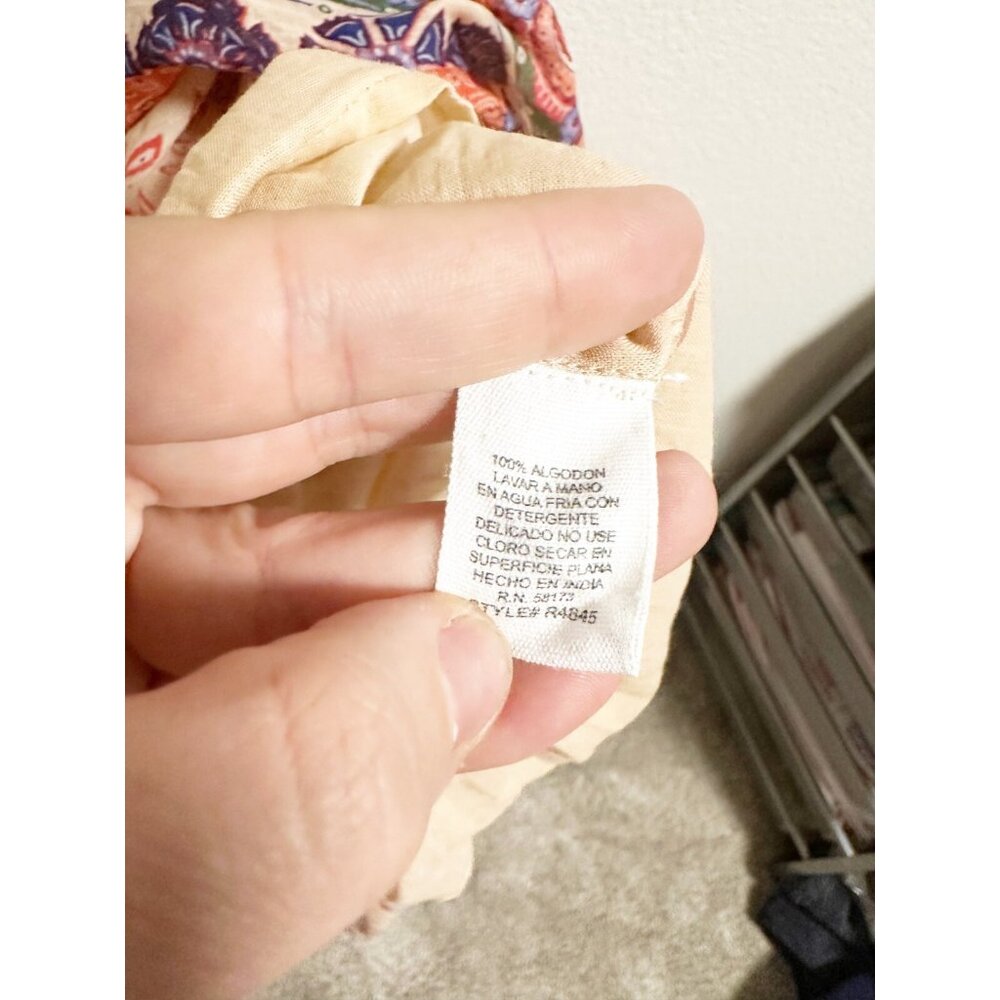 Raga Anthropologie Manisha Maxi Halter Dress V Neck‎ Tiered Ruffle Tassel Large - Picture 5 of 7